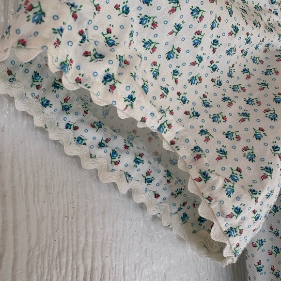 Vintage Blue Ditsy Floral Prairie Dress Large - Picture 4 of 10